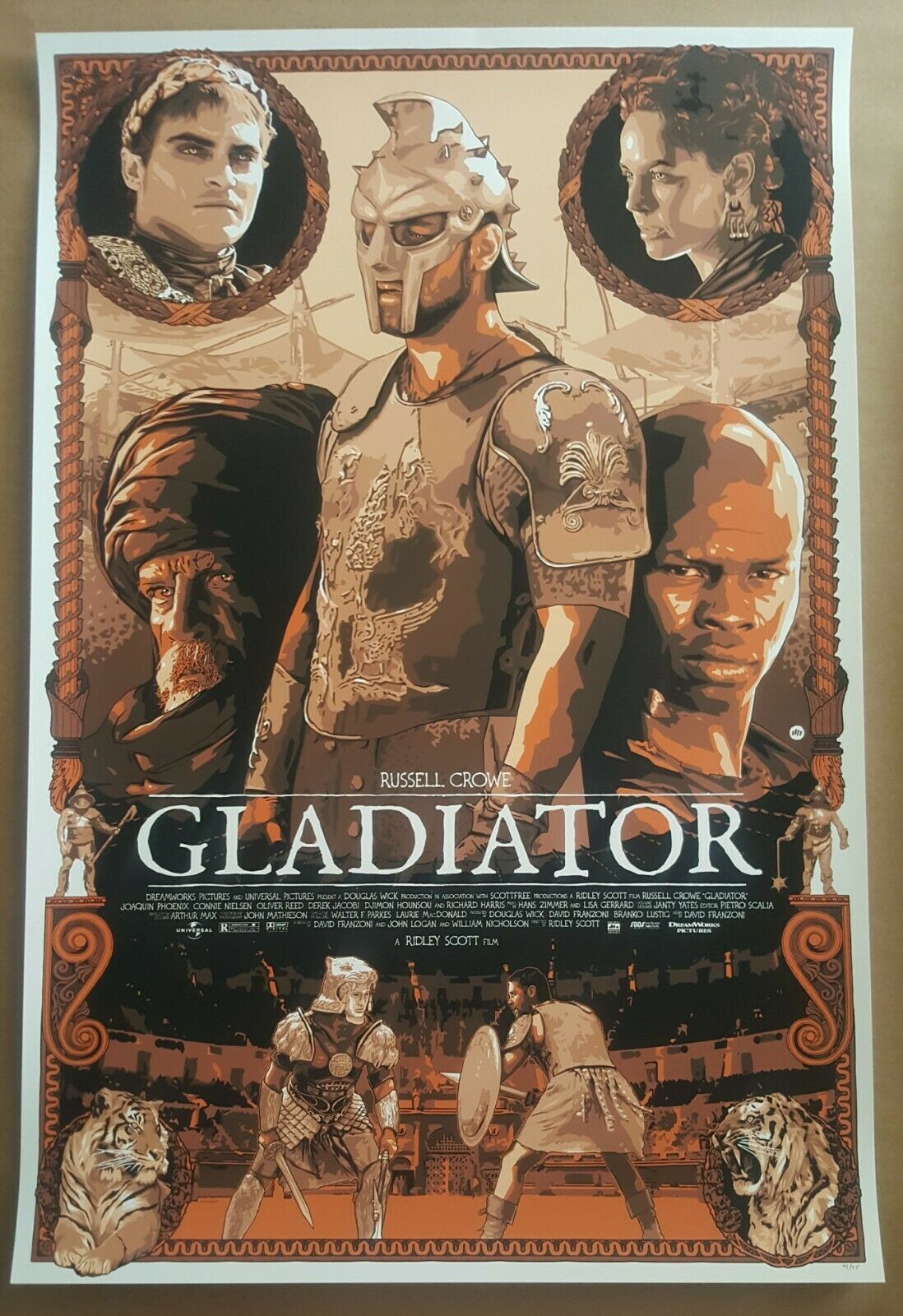 Gladiator by Dani Blazquez Regular and Variant Matching Numbered Screen Print Set