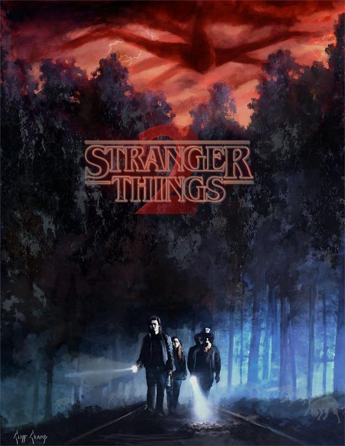 "They're Going Somewhere" by Cliff Cramp Stranger Things 2 GID Lithograph