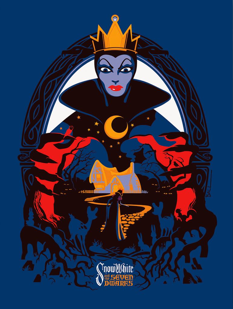 Snow White and the Seven Dwarfs by Robert Ball Screen Print