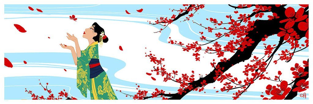 Cherry Blossoms (Mulan) Regular Edition by Mingjue Helen Chen Screen Print