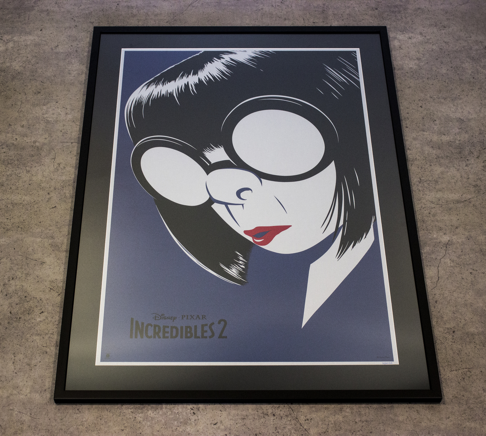 Edna Mode "Welcome Back Dahlings" Incredibles 2 AUS EXCLUSIVE Screen Print FRAMED