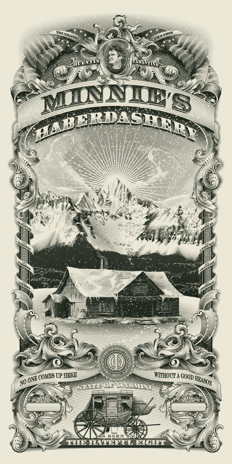 "Minnie's Haberdashery" by Tracie Ching The Hateful Eight Screen Print