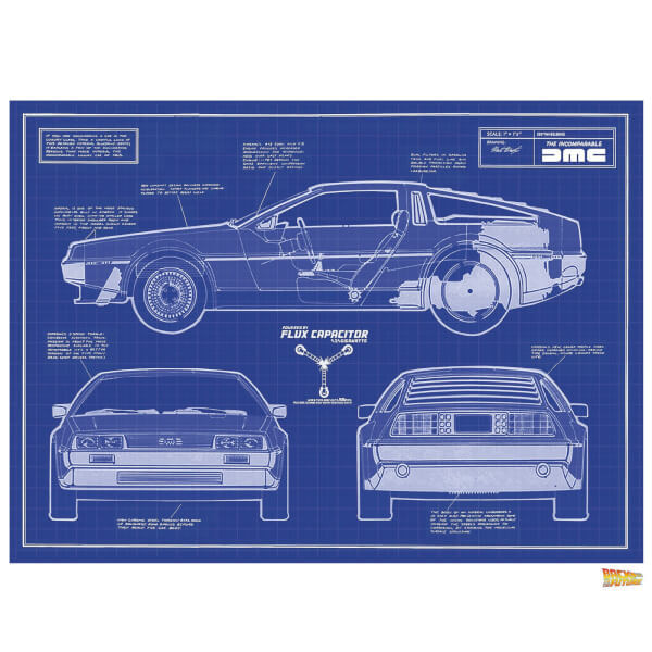 Back to the Future Blueprints Limited Edition Art Print