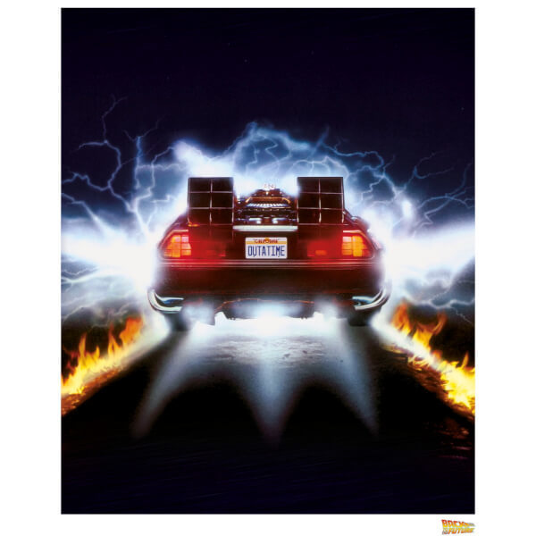 Back to the Future Delorean Rear View - Limited Edition Art Print