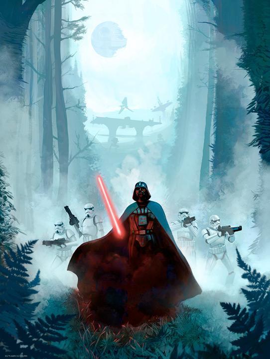 "Vengeful Pursuit" by Jeremy Saliba Star Wars Return of the Jedi Lithograph