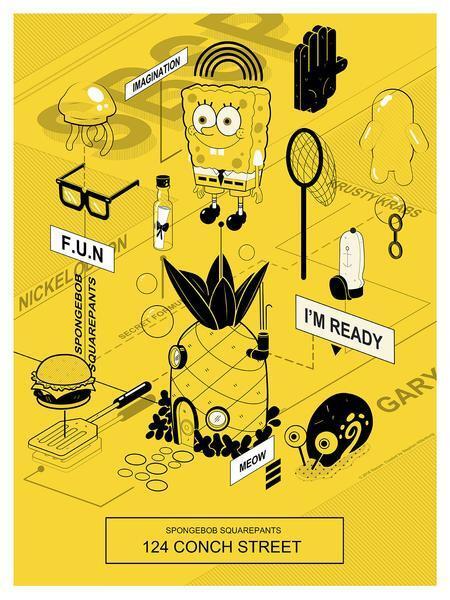 SpongeBob SquarePants (Version 2) By Janice Chu Screen Print
