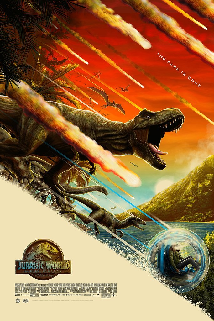 Jurassic World Fallen Kingdom by Mike Saputo Screen Print