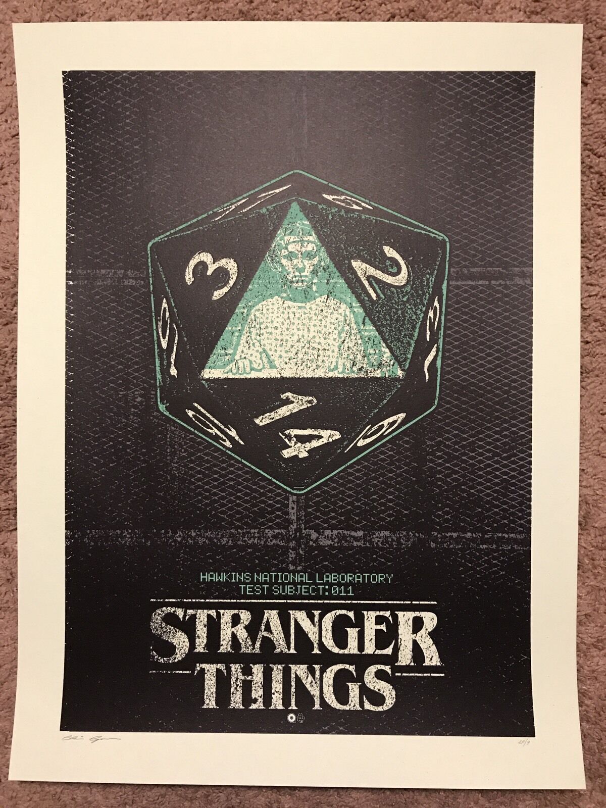 Stranger Things by Chris Garofalo Dice (Green) GID Screen Print
