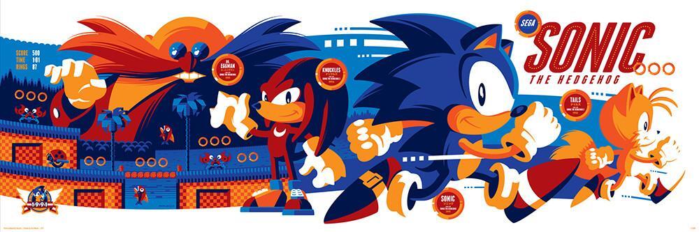 Sonic The Hedgehog by Tom Whalen Metallic Variant Screen Print
