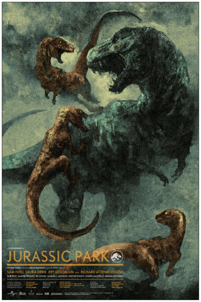 Jurassic Park by Karl Fitzgerald Variant Screen Print