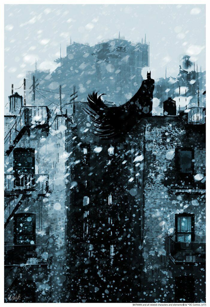 Batman Winter by Mark Chilcott Fine Art Lithograph