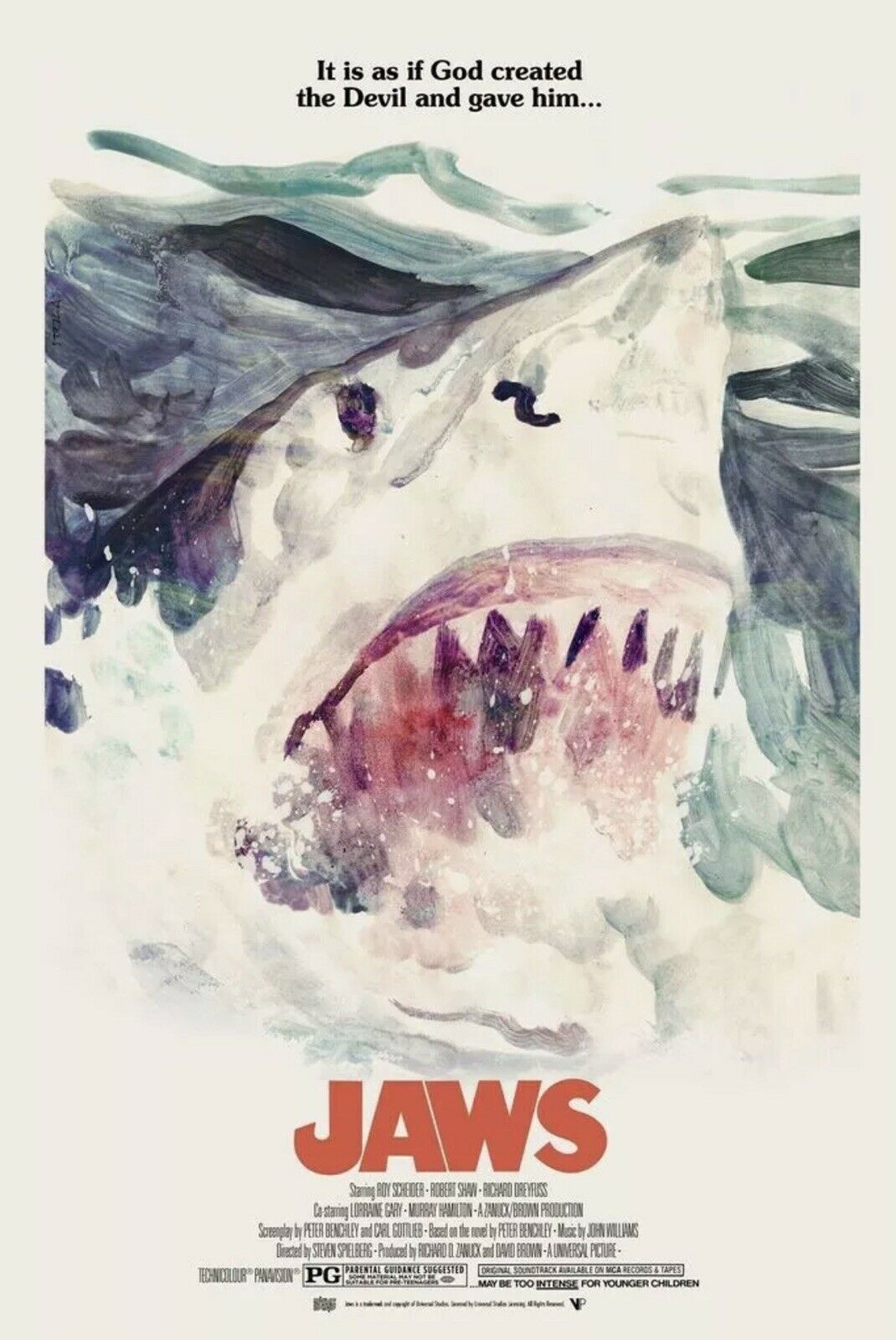 Jaws by Tony Stella Variant Fine Art Giclee Print