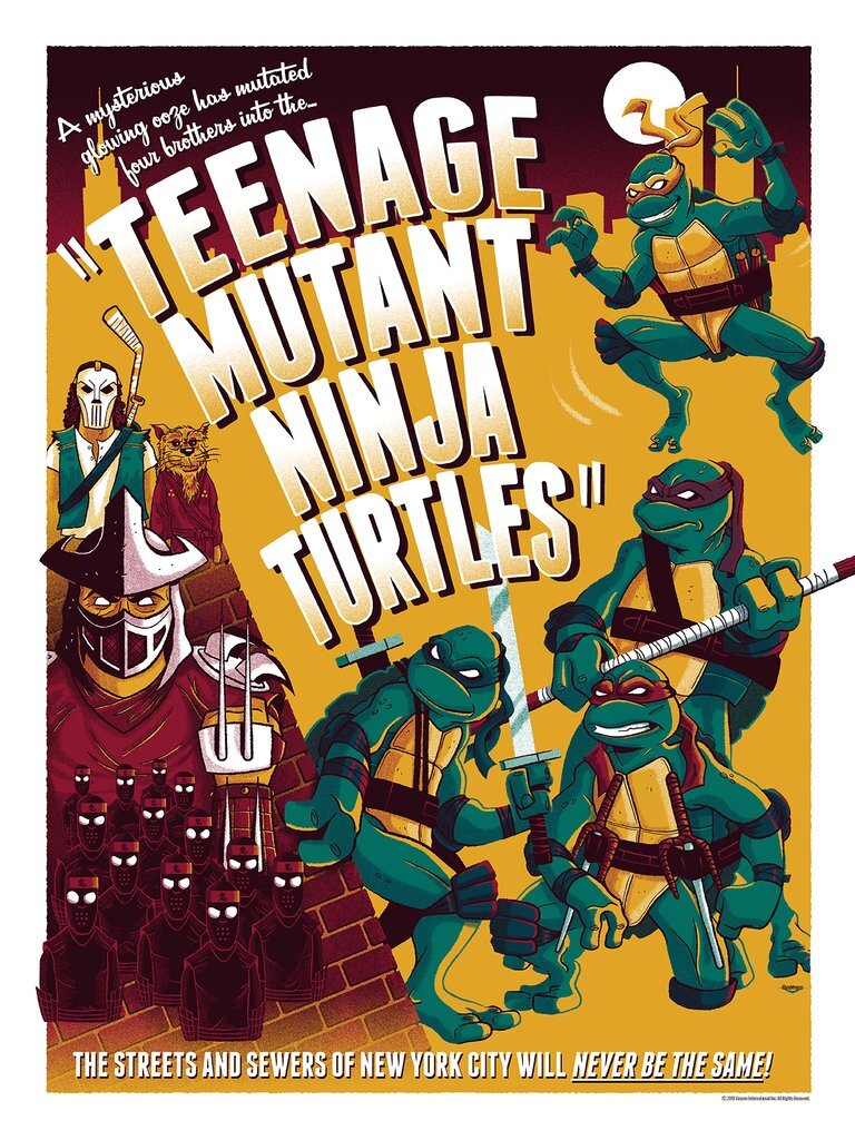 "Teenage Mutant Ninja Turtles" by Ian Glaubinger TMNT Giclee Print
