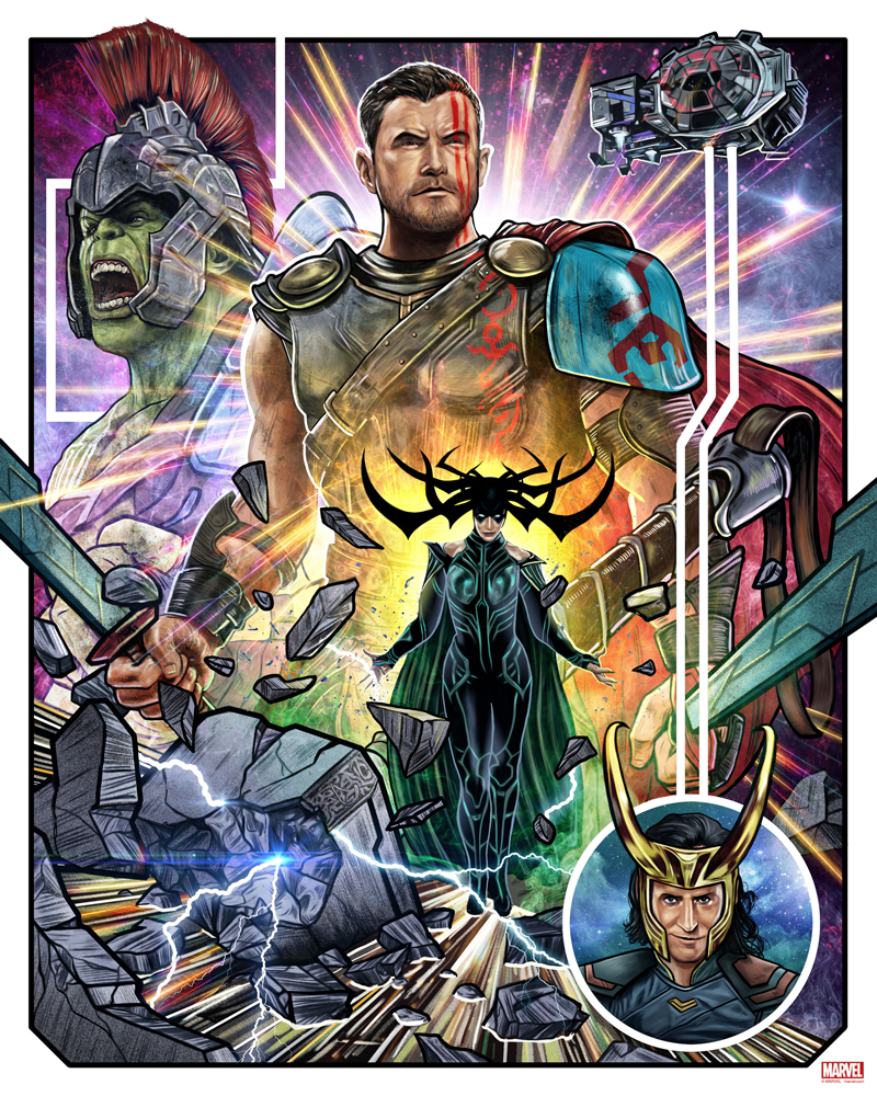 Thor: Ragnarok by Cuyler Smith Metallic Variant Giclee Print