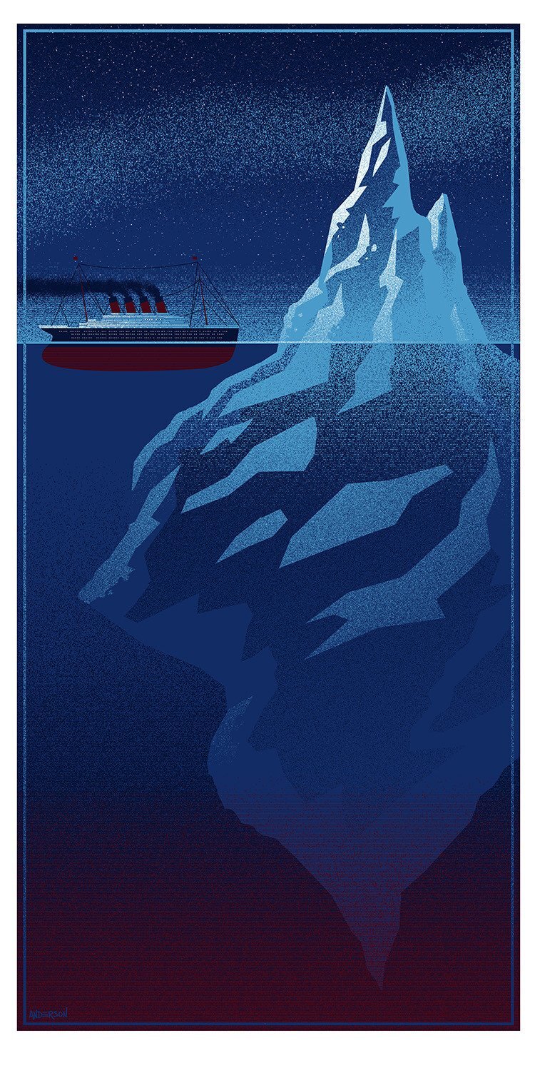 "Iceberg Right Ahead" by Timothy Anderson Titanic Screen Print