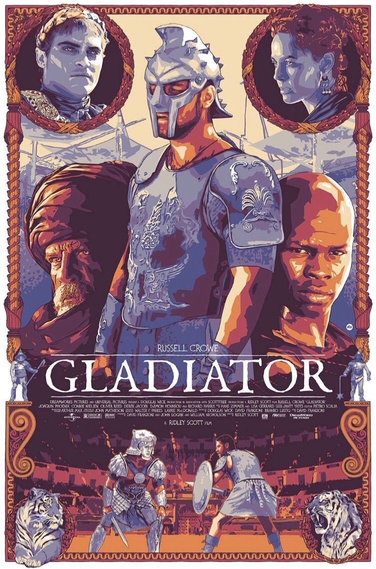 Gladiator by Dani Blazquez Regular and Variant Matching Numbered Screen Print Set