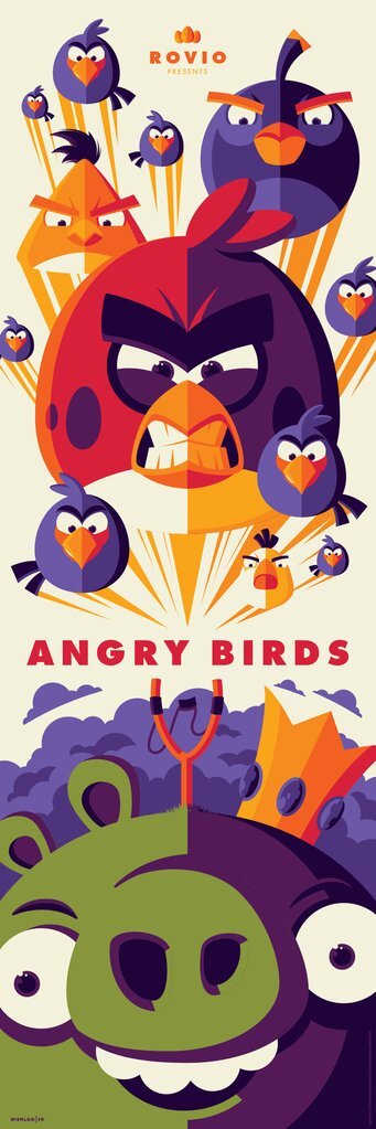 "Angry Birds Attack!" by Tom Whalen Rovio Screen Print