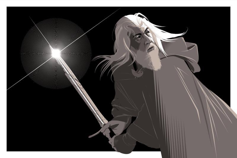 "Gandalf" by Craig Drake The Lord of the Rings LOTR AP Screen Print