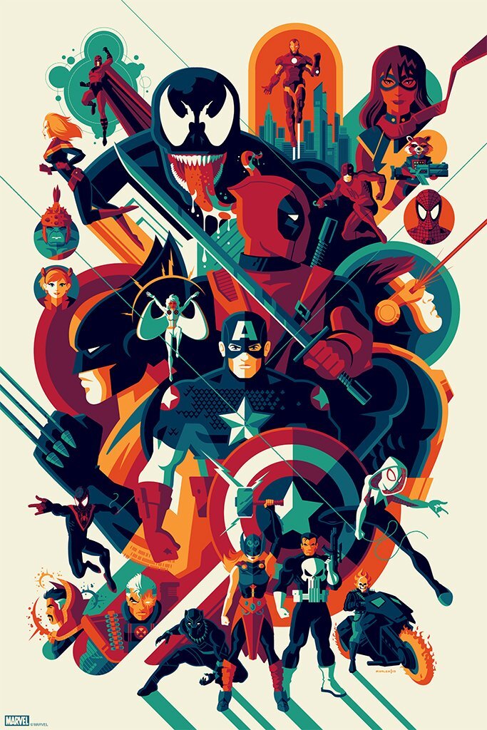 The Modern Age of Marvel by Tom Whalen Screen Print